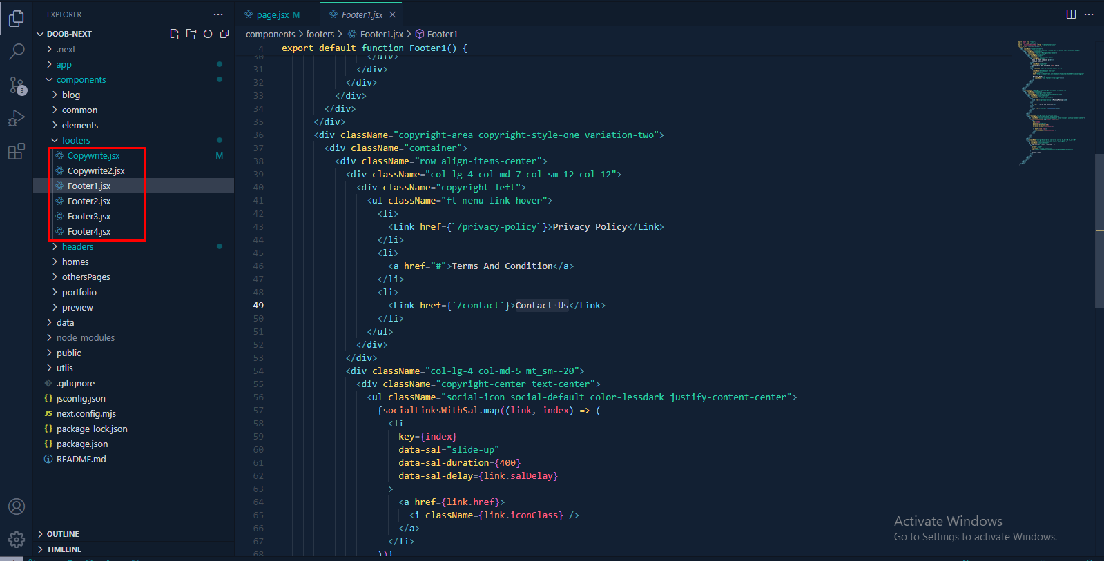 Change Footer Setting