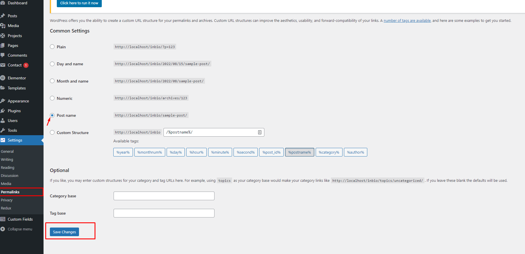 Choose all file and click the import demo data button