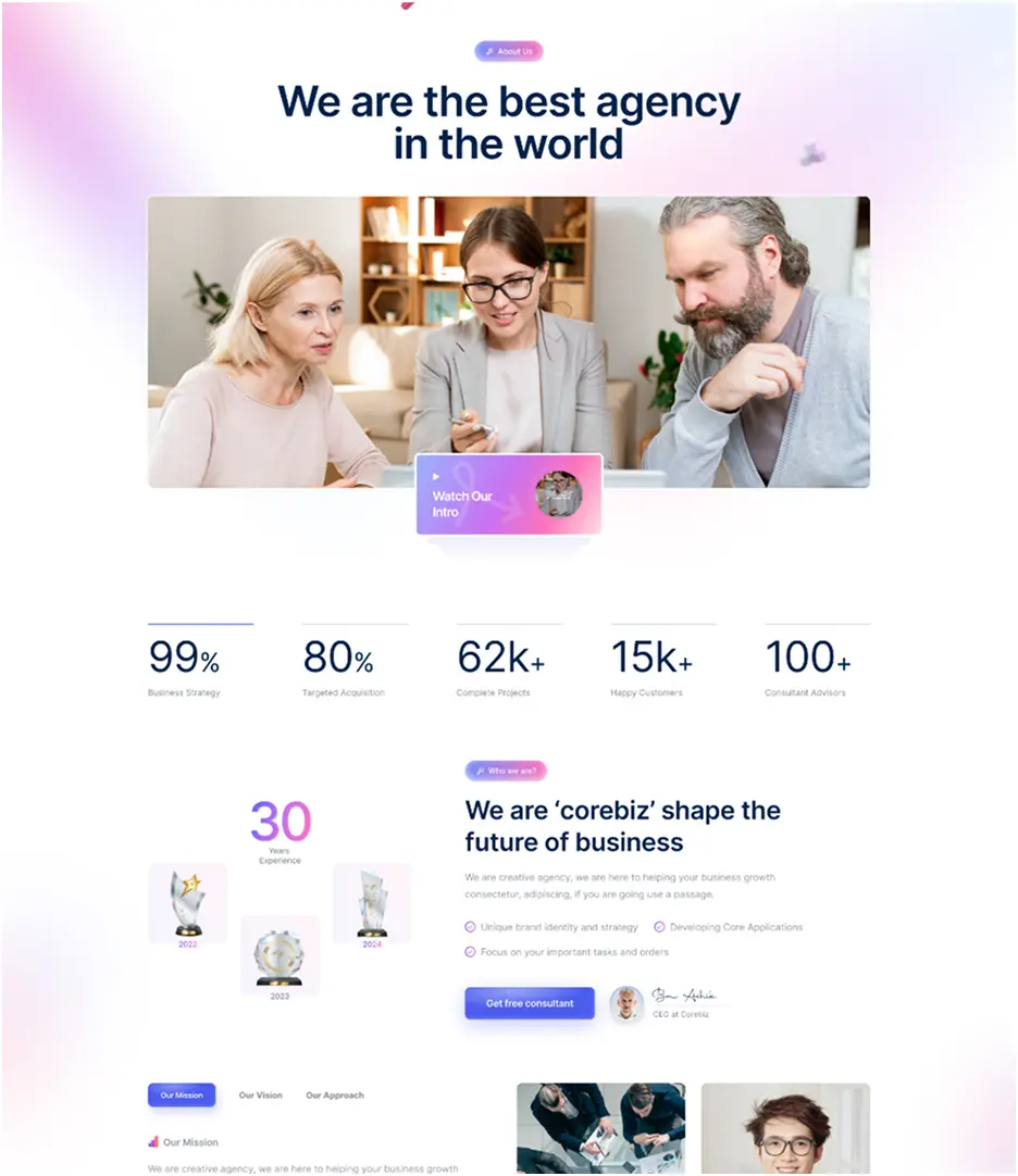Corebiz about two page preview