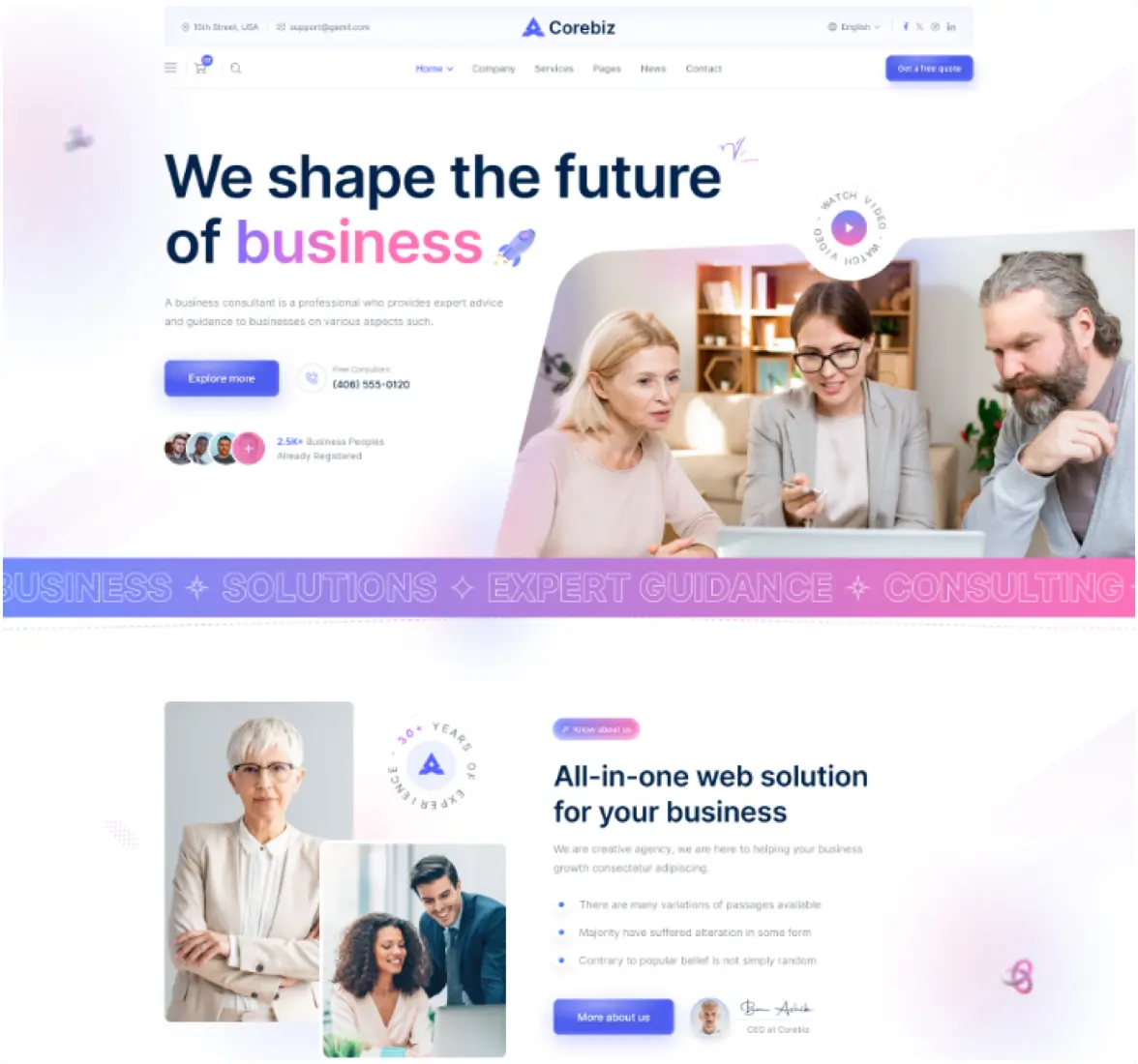 Consulting Business demo preview