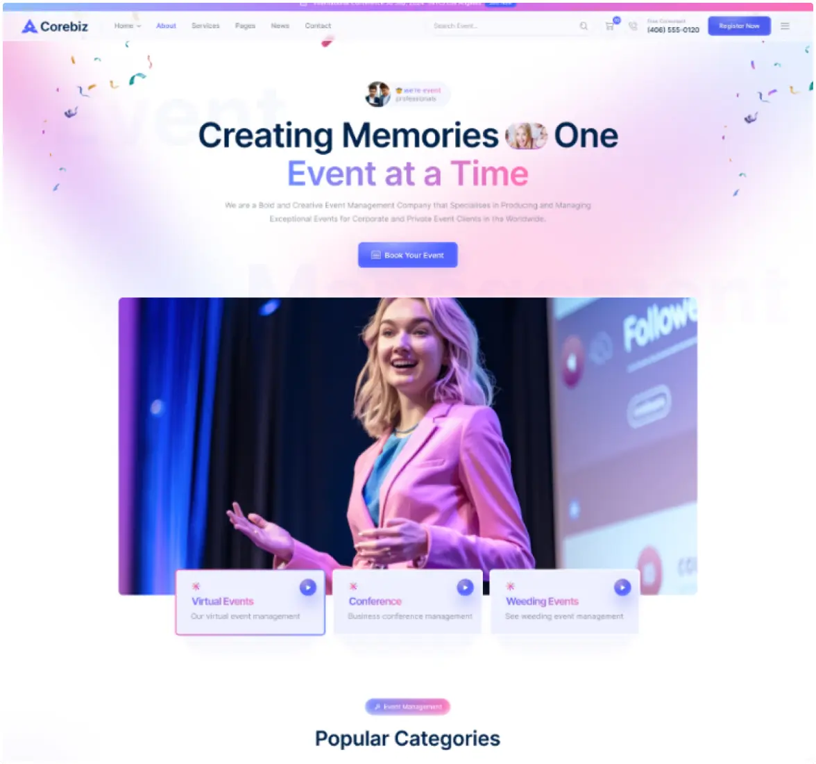 Event Management demo preview