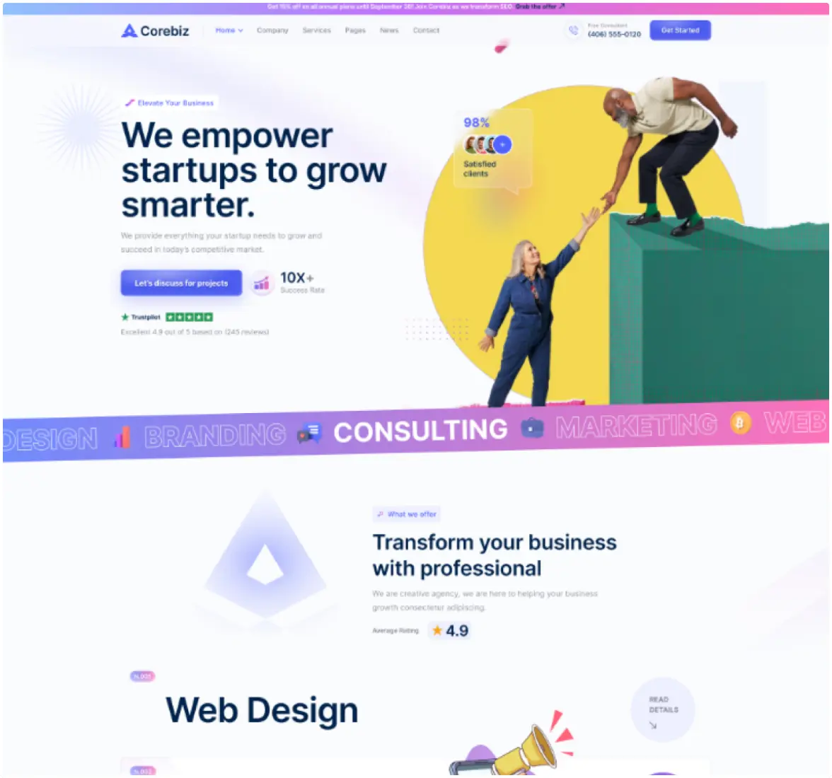 Startup Agency demo preview