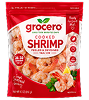 Grocero cooked shrimp in red packaging