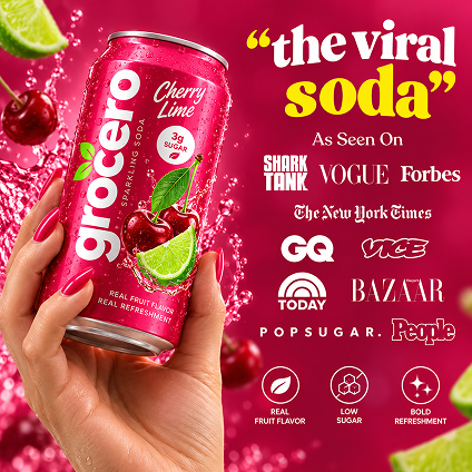 Grocero cherry lime sparkling soda promotion