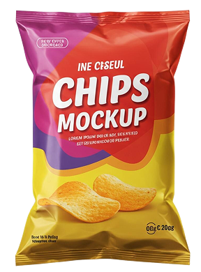 Grocero potato chips in red packaging