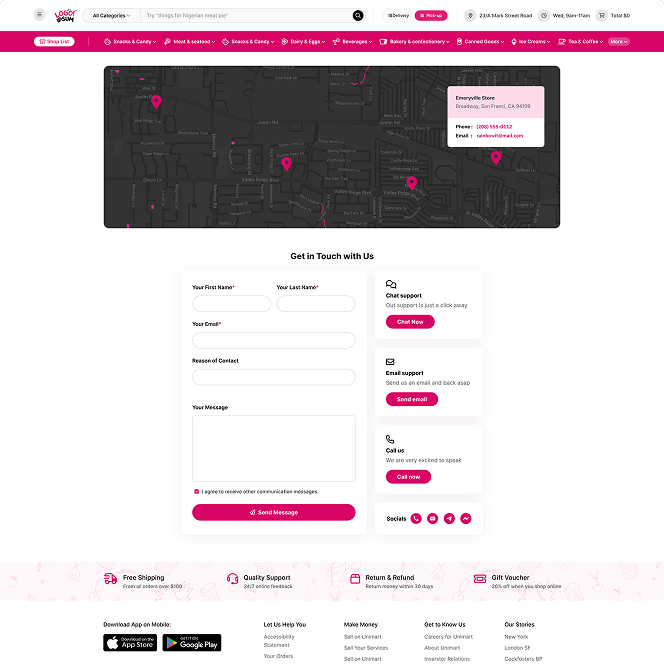 Contact page preview