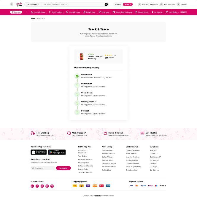 Order Tracking 2 page preview