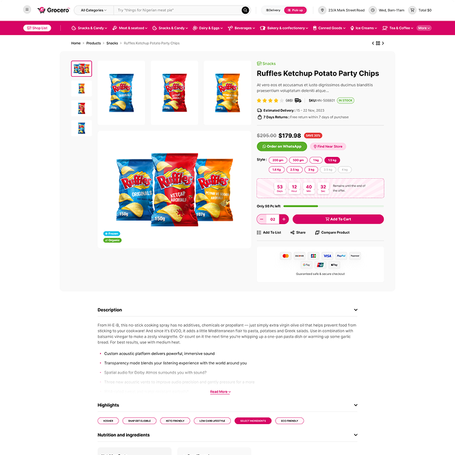 Product Sidebar Grid page preview
