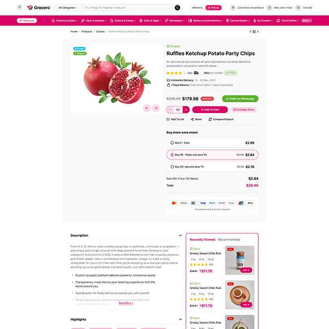 Bulk Product page preview