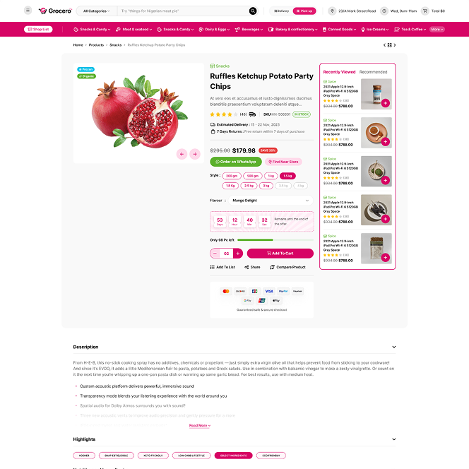 Product Grid page preview