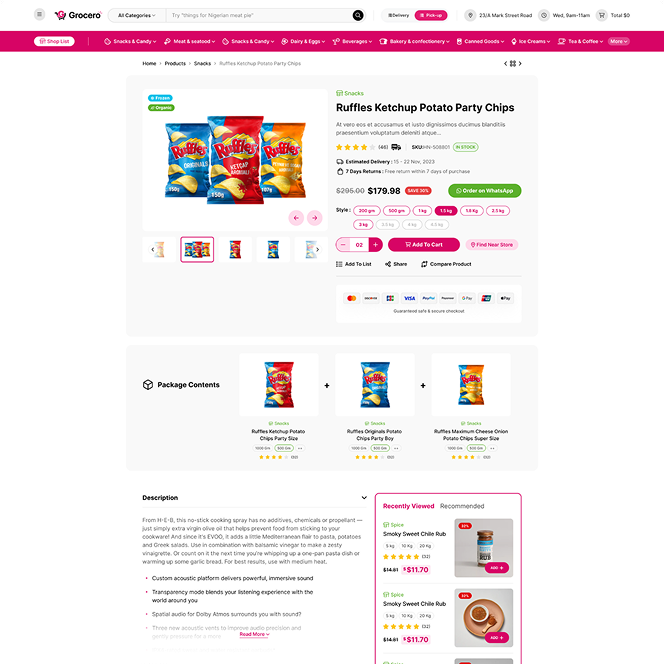 Product Package page preview