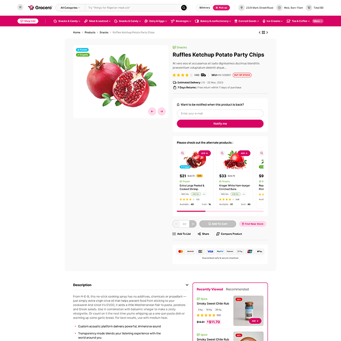 Stock Out Product page preview