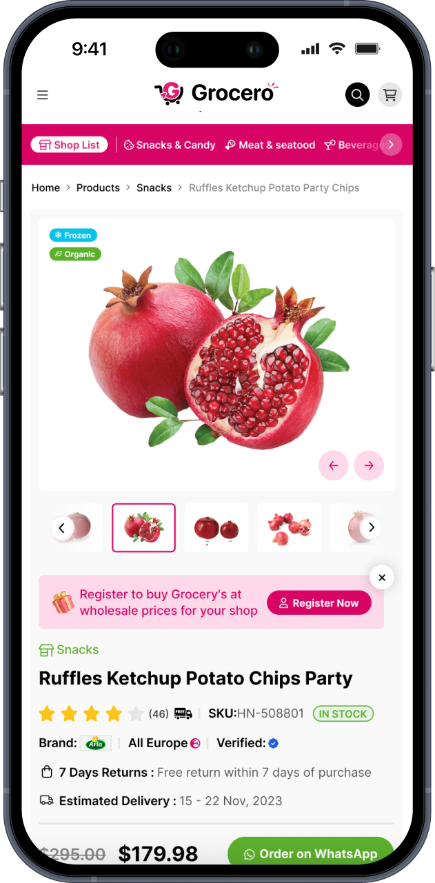Grocero mobile promotional homepage