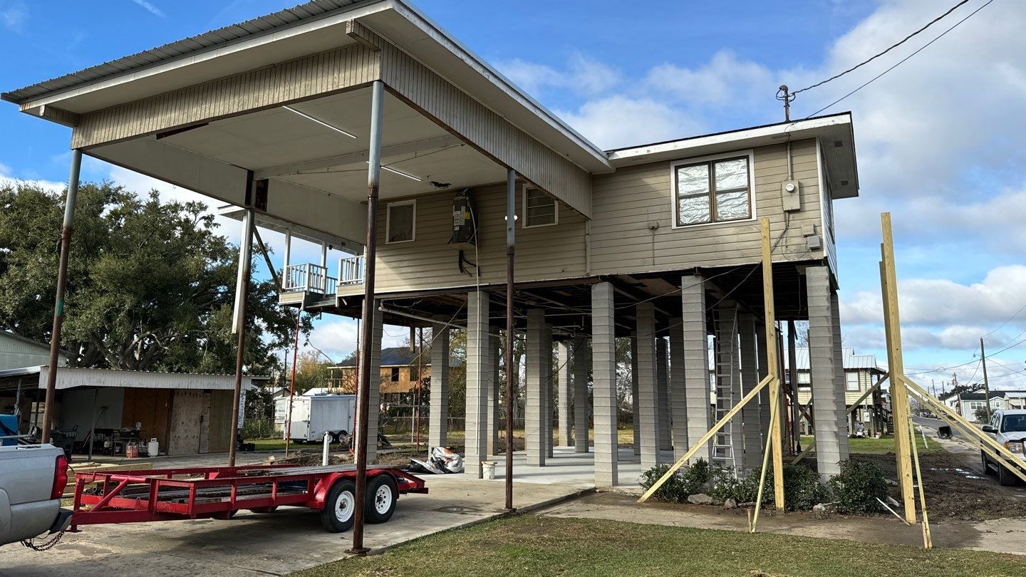 A house that is being built on a trailer.