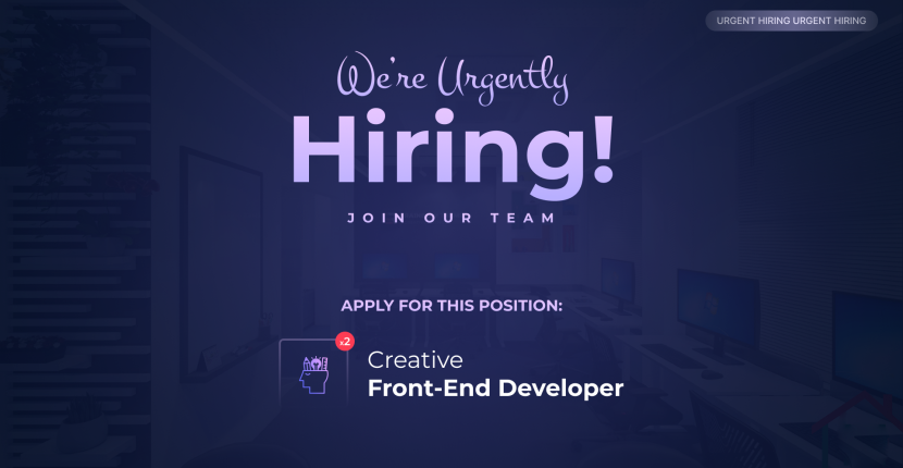 creative front-end developer hiring banner